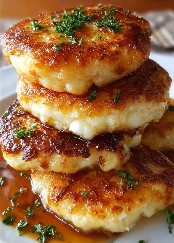 Оладьи из сладких бананов с сырной начинкой