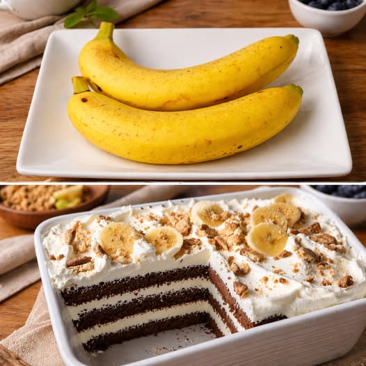 Банановый йогуртовый торт без выпечки